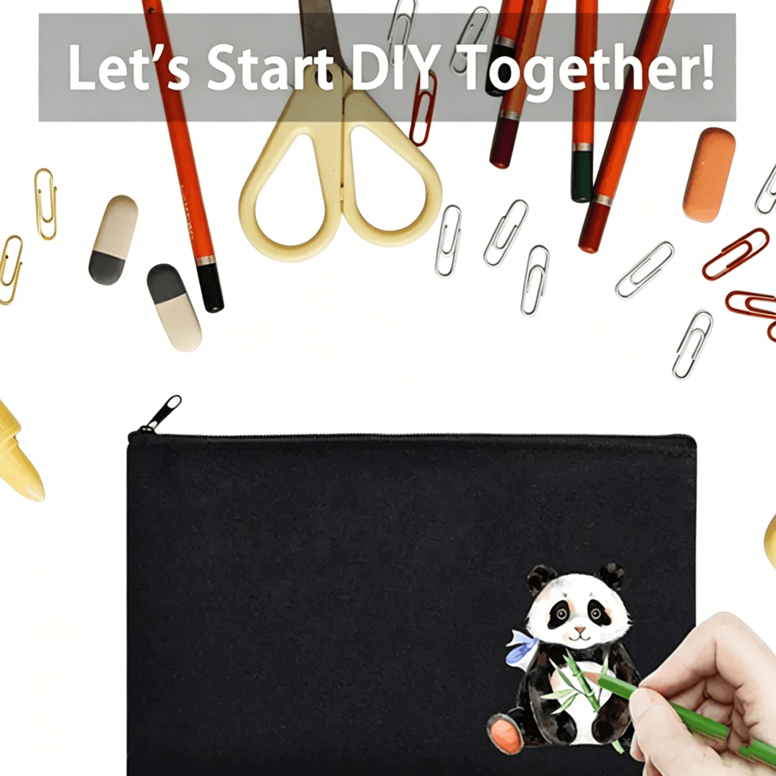 Canvas Pencil Case — Minimalist Flat Pen Pouch (5)